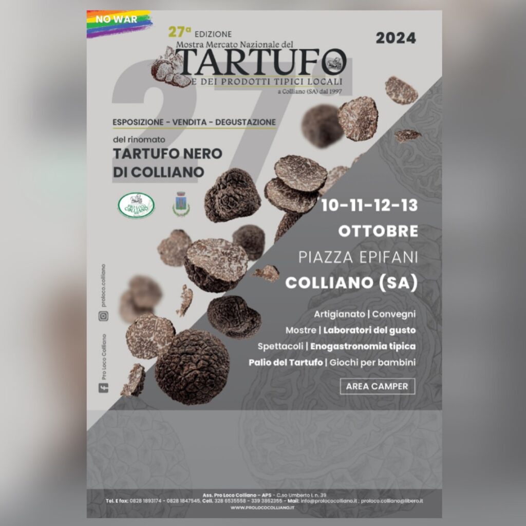 Manifestazione d'interesse per partecipazione alla 27esima edizione della Mostra Mercato del Tartufo -  10/13 Ottobre 2024, Colliano (SA)