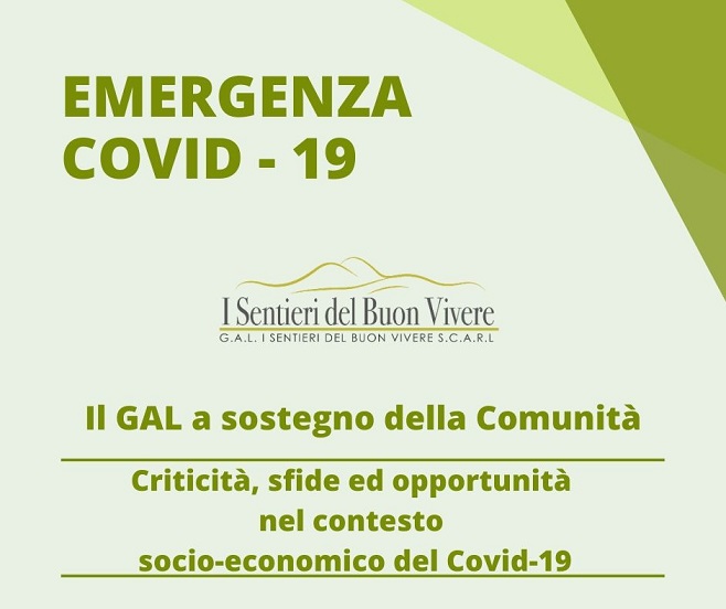 Emergenza Covid-19: Il GAL I Sentieri del Buon Vivere in azione a sostegno della comunità
